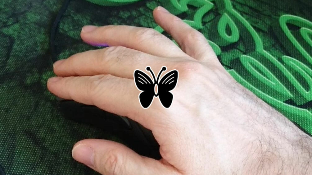 hand auf maus für butterfly klicken