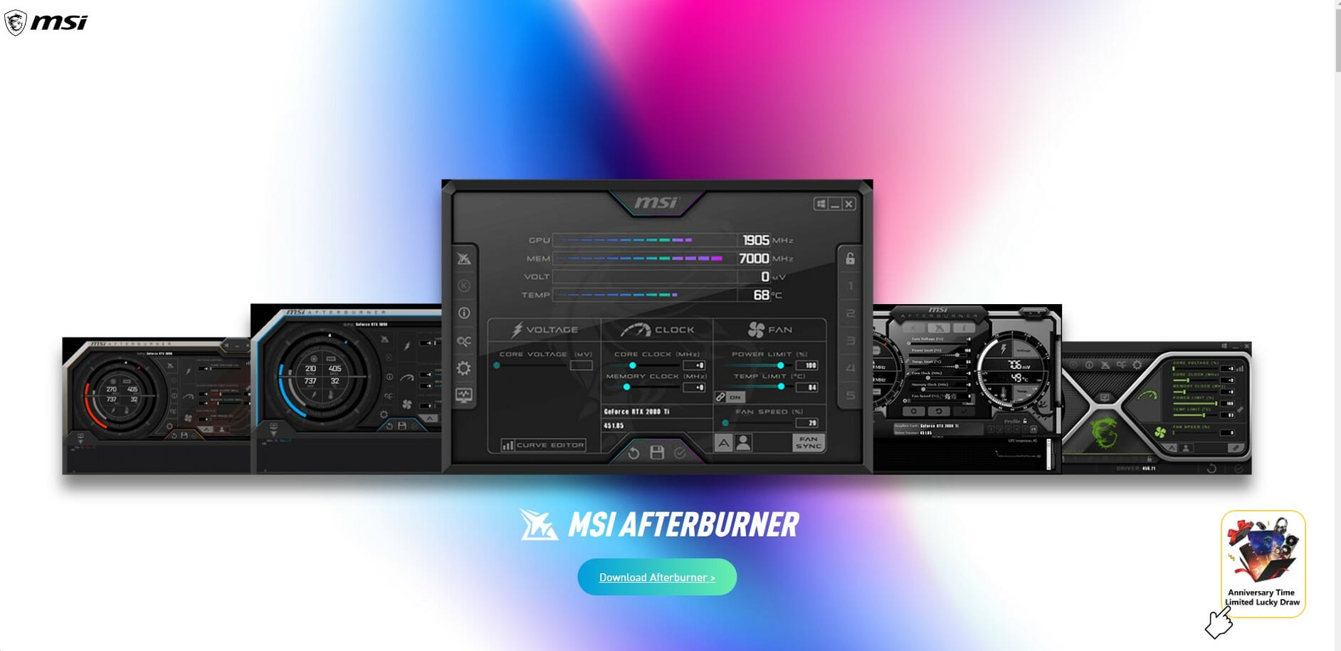 MSI-Webseite Afterburner Download