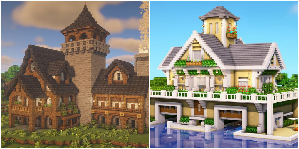 Minecraft Haus bauen zwei Häuser nebeneinander
