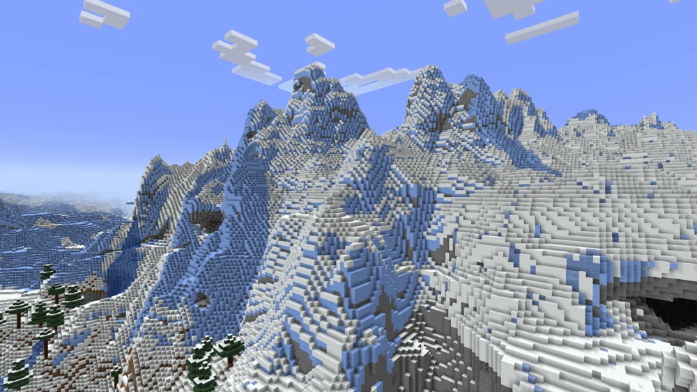 Verschneite Gipfel im Berg Biom Minecraft