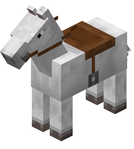 Ein gesatteltes Pferd in Minecraft