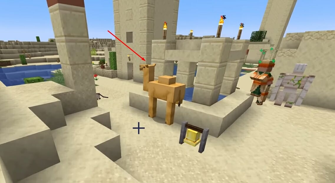 Dromedar in Minecraft in einem Wüstendorf